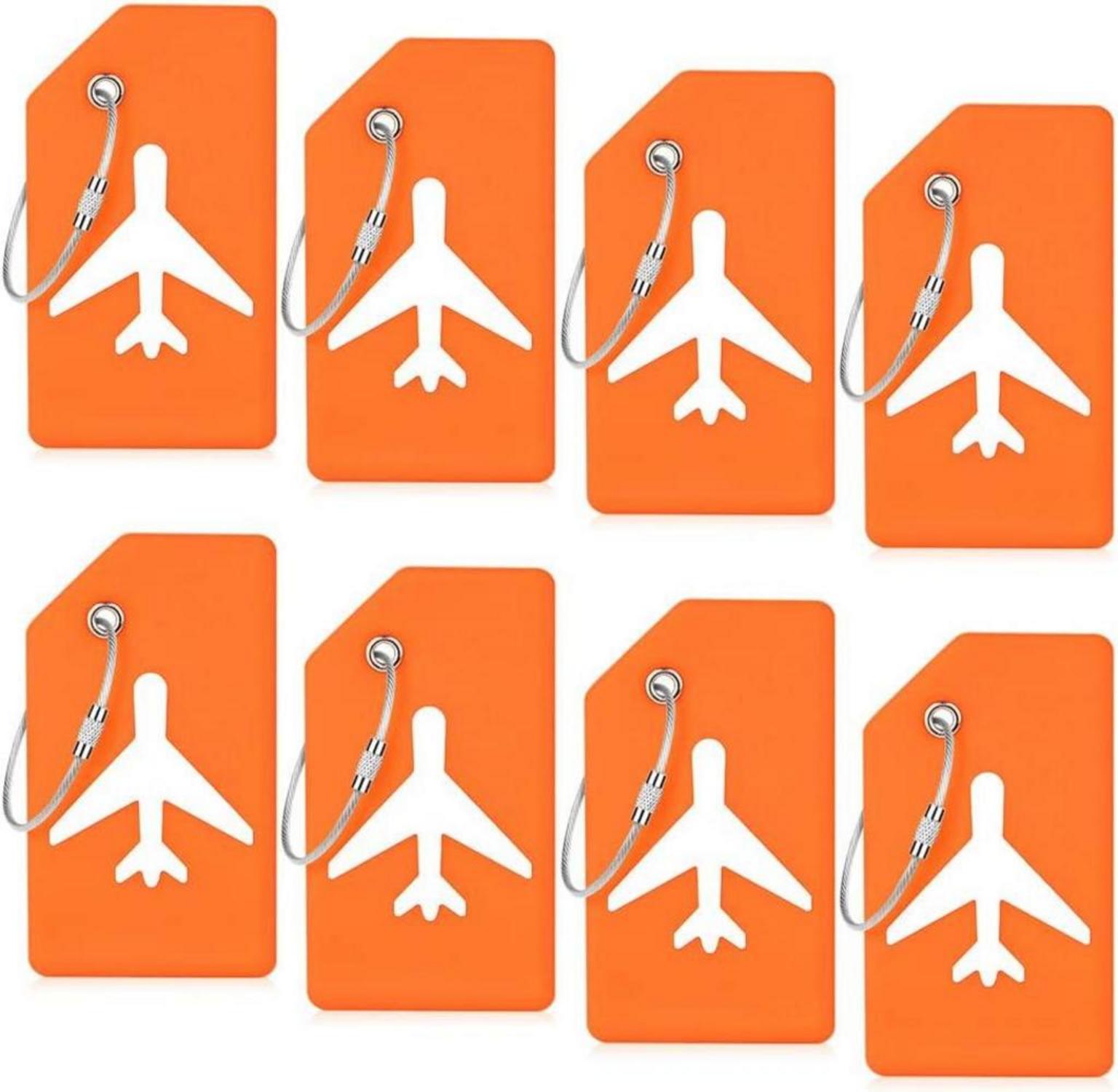 Flintronic Kofferanhänger 8 Stück Orange Namensschild Adressschild