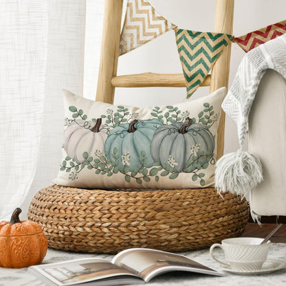 Herbst Kürbis Blau Kissenbezug 30x50 cm Wohnzimmer Sofa