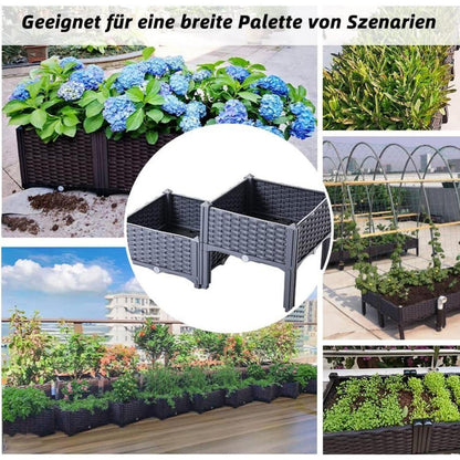 Hochbeet Kunststoff Blumenkasten 80x40x23 cm Graublau