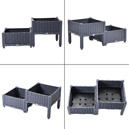 Hochbeet Kunststoff Blumenkasten 80x40x23 cm Graublau