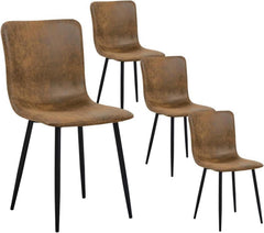 4er-Set Esszimmerstühle Wildleder Metallbeine Schwarz