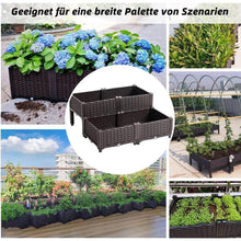 Mingone Hochbeet Kunststoff Blumenkasten Braun 80x80x23-38cm