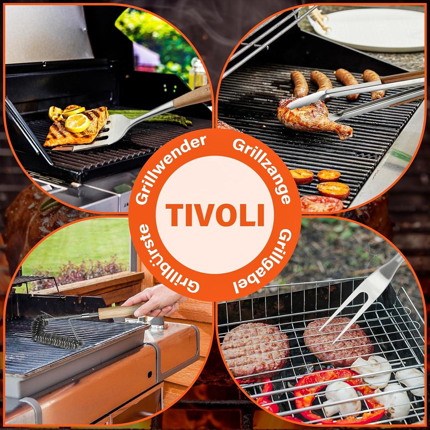 Grillbesteck Set 4-tlg. Premium BBQ Zubehör Männer