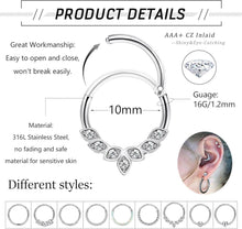 Nasenpiercing Set 16G Chirurgenstahl Damen Opal CZ Ringe