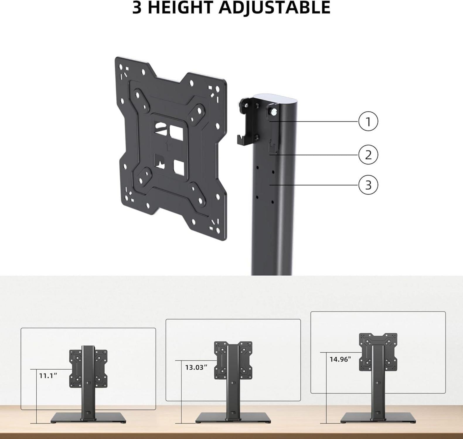 Universal TV Standfuss 17-43 Zoll Monitorständer Glasfuß bis 40kg