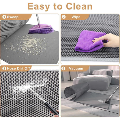 Garoopion Katzenklo Matte 90x76cm Wasserdichte Waben Design