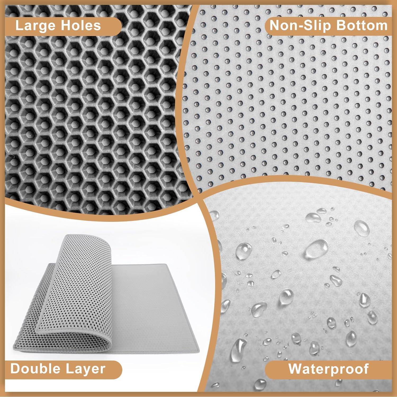 Katzenklo Matte 90x76cm EVA Wasserdicht Waben Design Doppelte Schichte
