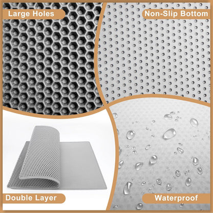 Katzenklo Matte 90x76cm EVA Wasserdicht Waben Design Doppelte Schichte