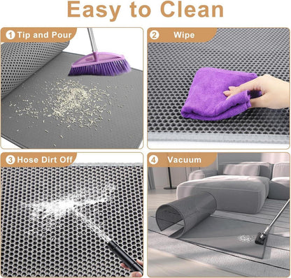 Garoopion Katzenklo Matte 90x76cm EVA Wasserdicht Waben Design Katzentoilette