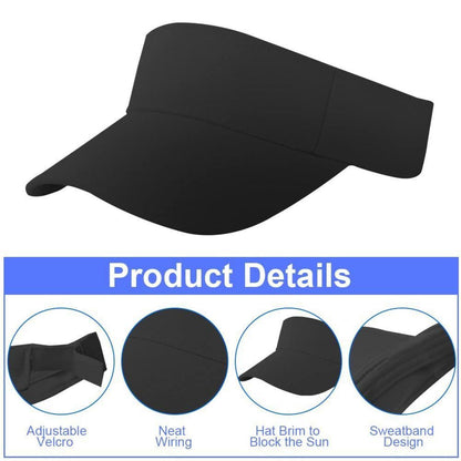 Visor Cap Herren Damen – Atmungsaktiv & Schweißabsorbierend Schwarz