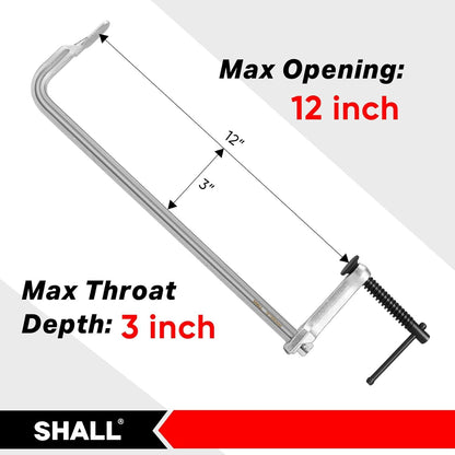 SHALL Schraubzwingen Set 4 Stück 12 Zoll 200kg Schmiedestahl