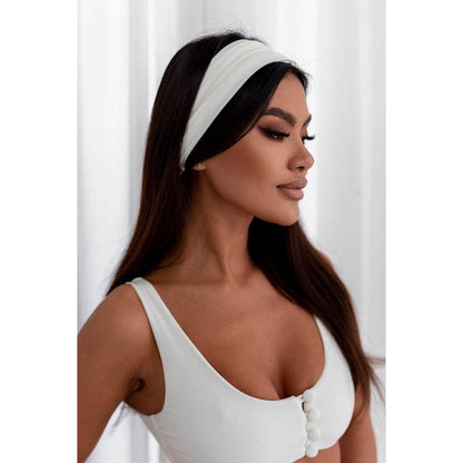 Damen Stirnband Elastisch Weiß Haarband Breit Lycra OEKO TEX