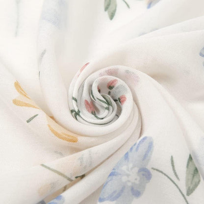Boho Schal Damen mit Blumenprint und Fransen