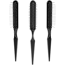 3-Reihige Perückenhaarbürste Schwarz Styler Reisegröße Metallkämme