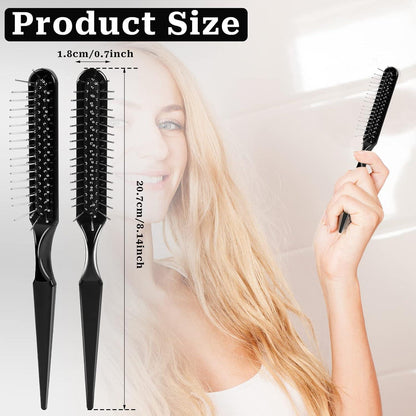 3 Stück Schwarze Perückenhaarbürsten Entwirren Styler Bürste - Reisegröße Metallkämme