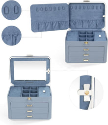 Schmuckkästchen für Damen mit Spiegel und Schloss, große