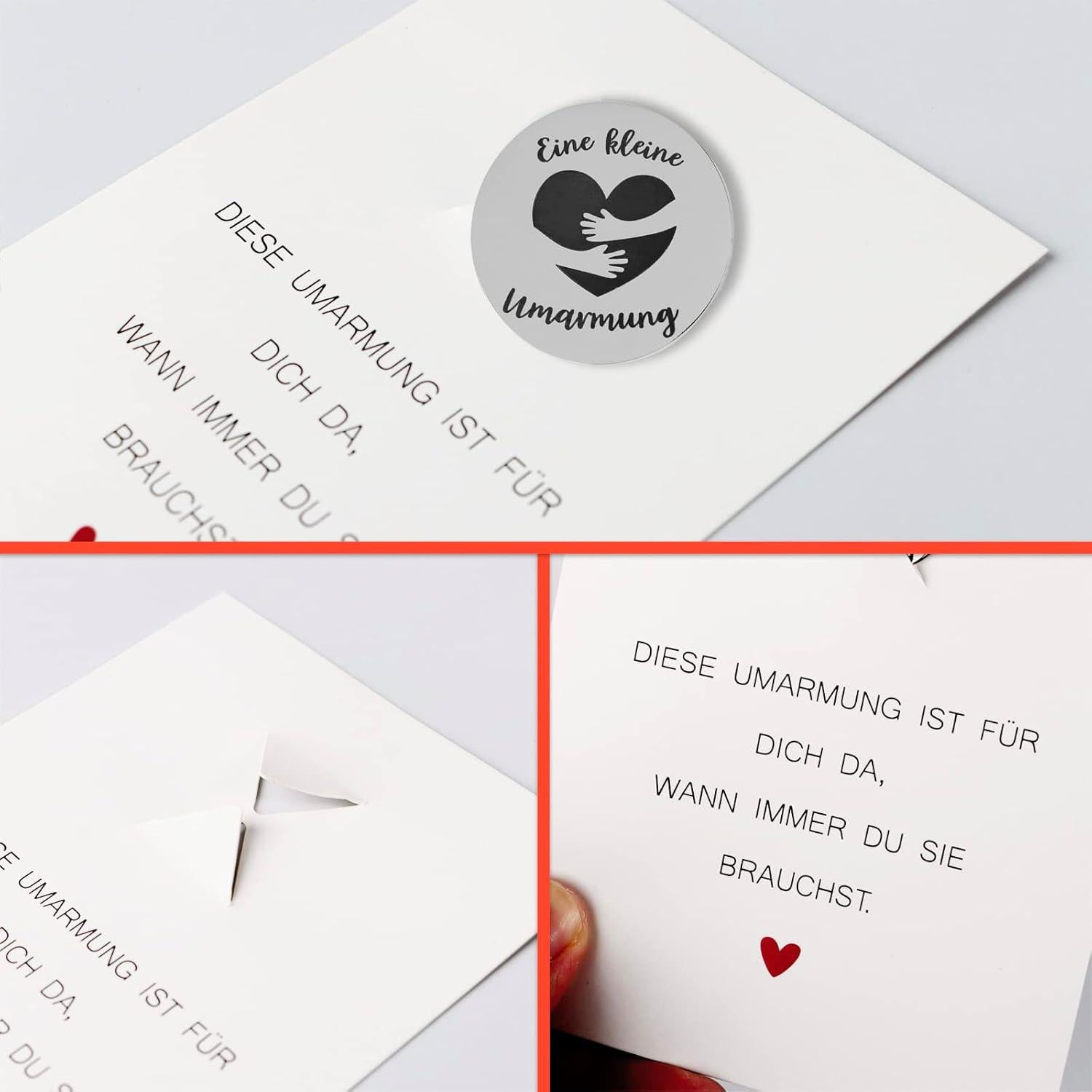 Glücksmünze Umarmung Geschenkset Mutmacher für Prüfung Besserung Abschluss