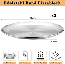 Pizzablech Edelstahl 30cm Rund 2er Set - Pizza Backblech