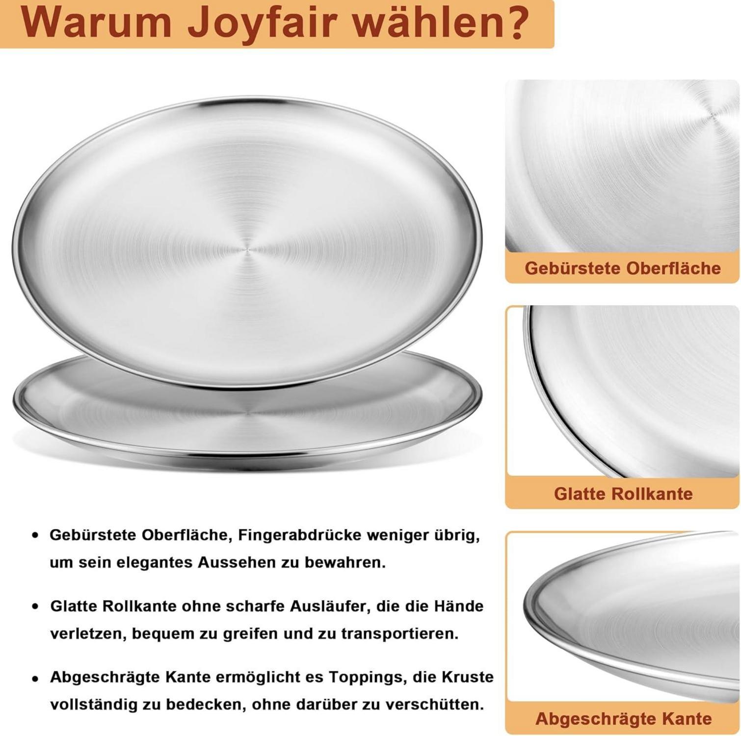 Pizzablech Edelstahl 30cm rund 2er Set Backblech Servieren & Backen
