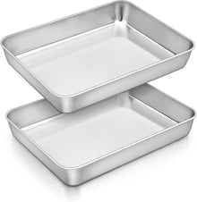 Homikit Edelstahl Backblech Set 26,5*20,5*4,7cm 2er Pack