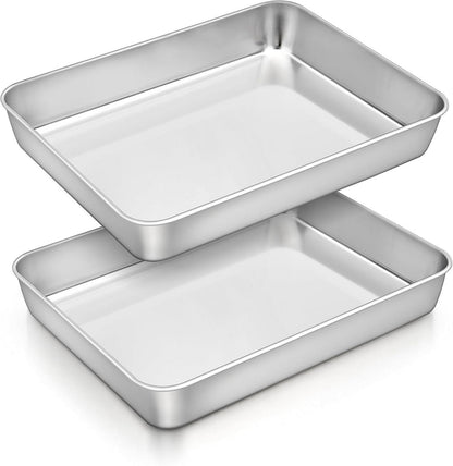 Homikit Edelstahl Backblech Set 26,5*20,5*4,7cm 2er Pack
