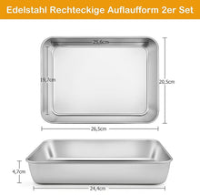 Homikit Edelstahl Backblech Set 26,5*20,5*4,7cm, 2er Pack