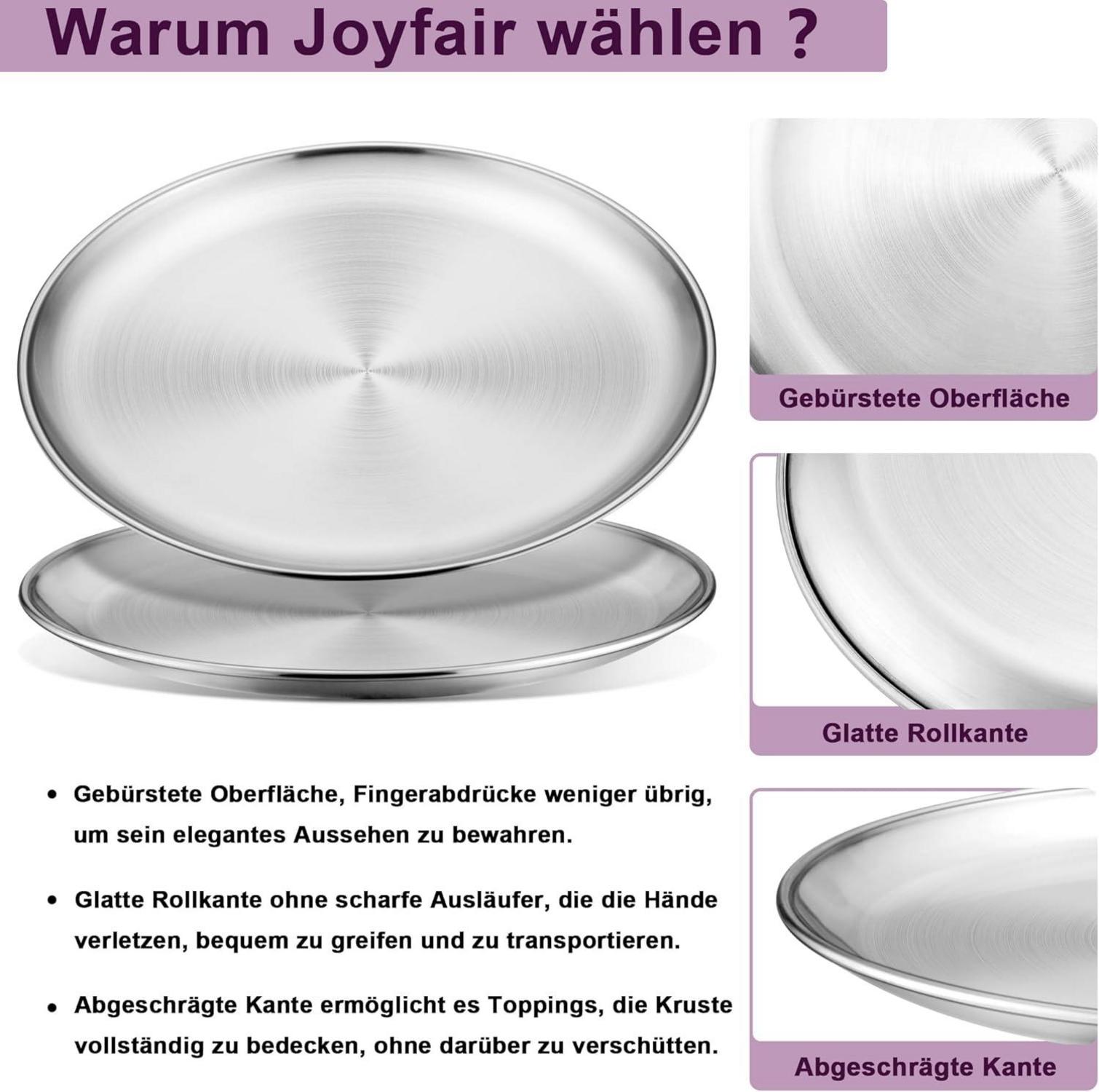 Pizzablech Edelstahl 26cm 2er Set Backblech Backen Servieren