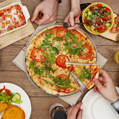 Pizzablech 26cm Rund 2er Set Edelstahl Backblech für Pizza