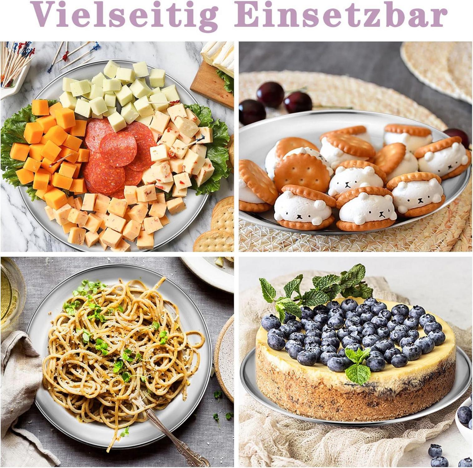 Pizzablech 26cm Edelstahl Pizza Backblech Rund 2er Setjoyfair