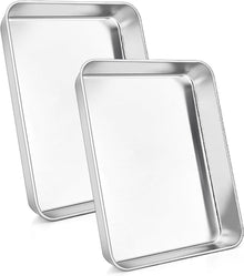 Homikit Edelstahl Backblech Set Rechteckig 2er 23,8 * 18 * 5 cm