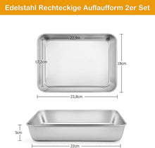 Homikit Edelstahl Backblech Set 2er, Rechteckig Klein 23,8