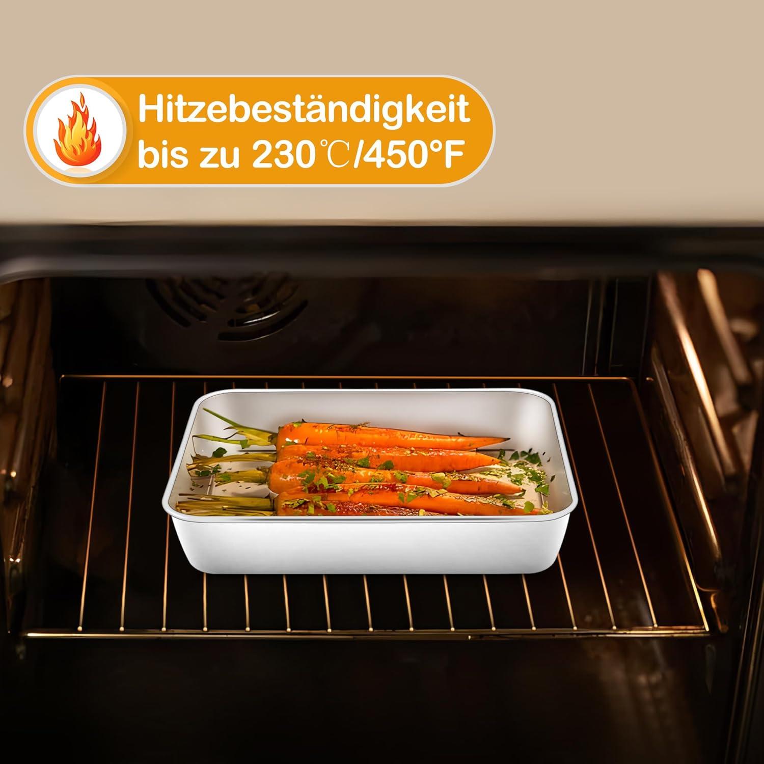 Homikit Edelstahl Backblech Set 2er, Rechteckig Klein 23,8 * 18 * 5 cm