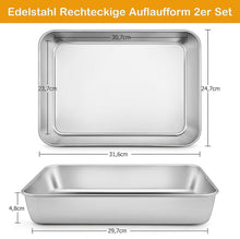 Homikit Edelstahl Backblech Set, 2er Rechteckig Auflaufform