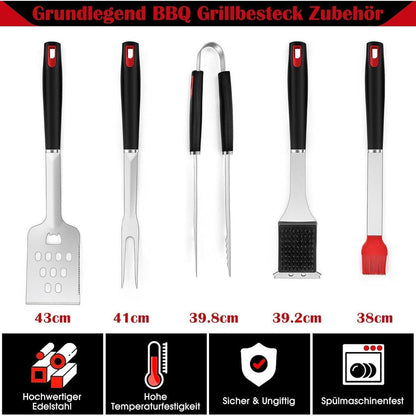 OstalbGriller Premium Grillbesteck Set 13tlg Grill Zubehör