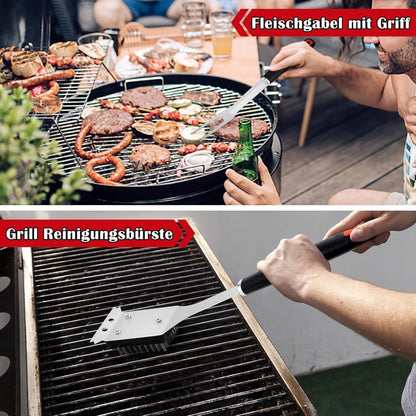 OstalbGriller Premium Grillbesteck Set 13tlg Grill Zubehör