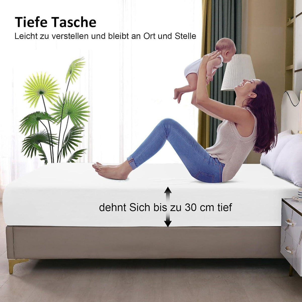 Wasserdichter Matratzenschoner 160x200cm, atmungsaktiv, Inkontinenzschutz