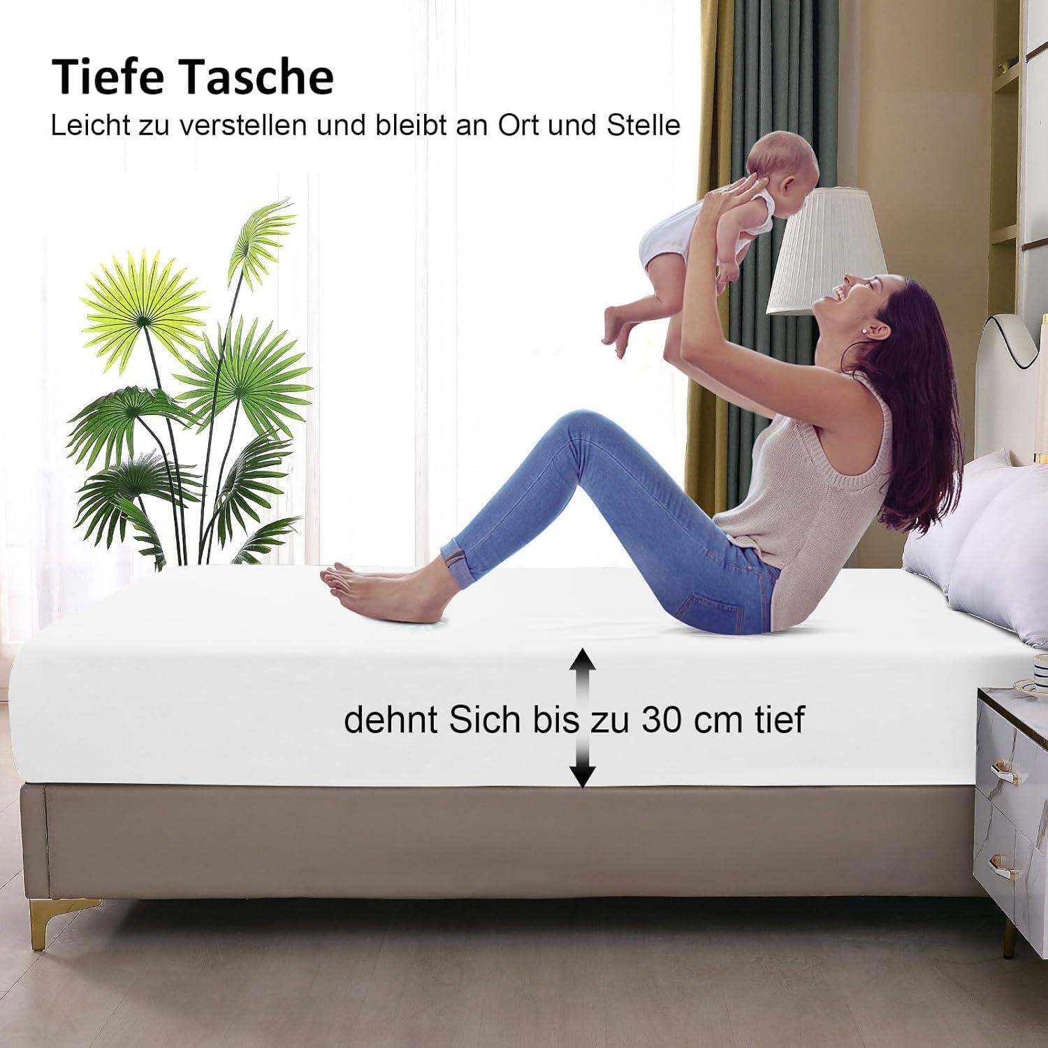 Ohano Wasserdichter Matratzenschoner 180x200cm Weiß, Atmungsaktiv, Inkontinenzauflage