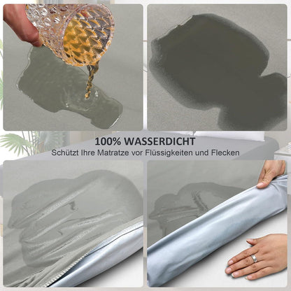 Wasserdichter Matratzenschoner 160x200cm Atmungsaktiv Grau