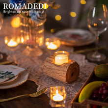 Rustikaler Teelichthalter Herbst Deko Holz Windlicht 11cm