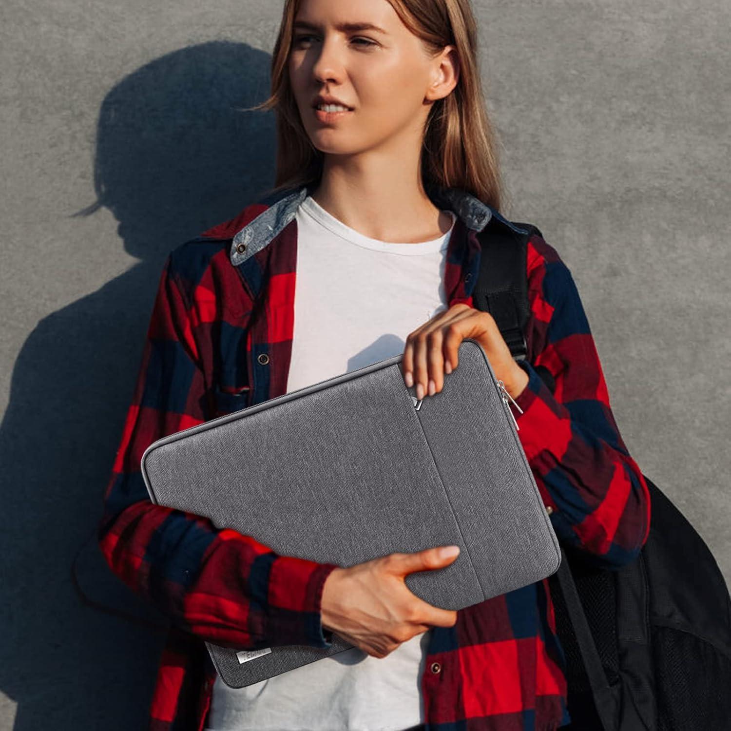 TECOOL Laptoptasche 16 Zoll MacBook Pro Dell HP Asus Wasserdicht Dunkelgrau