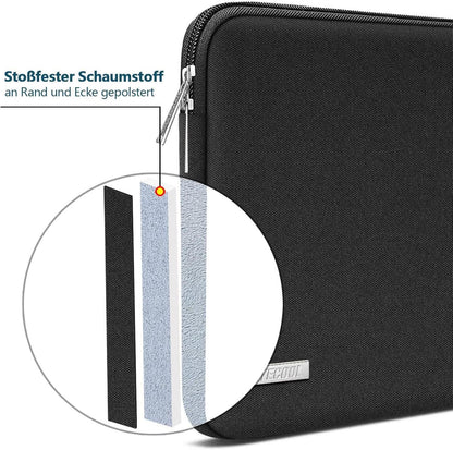 TECOOL Laptoptasche 16 Zoll MacBook Pro Lenovo Dell HP ASUS wasserdichte Hülle Schwarz