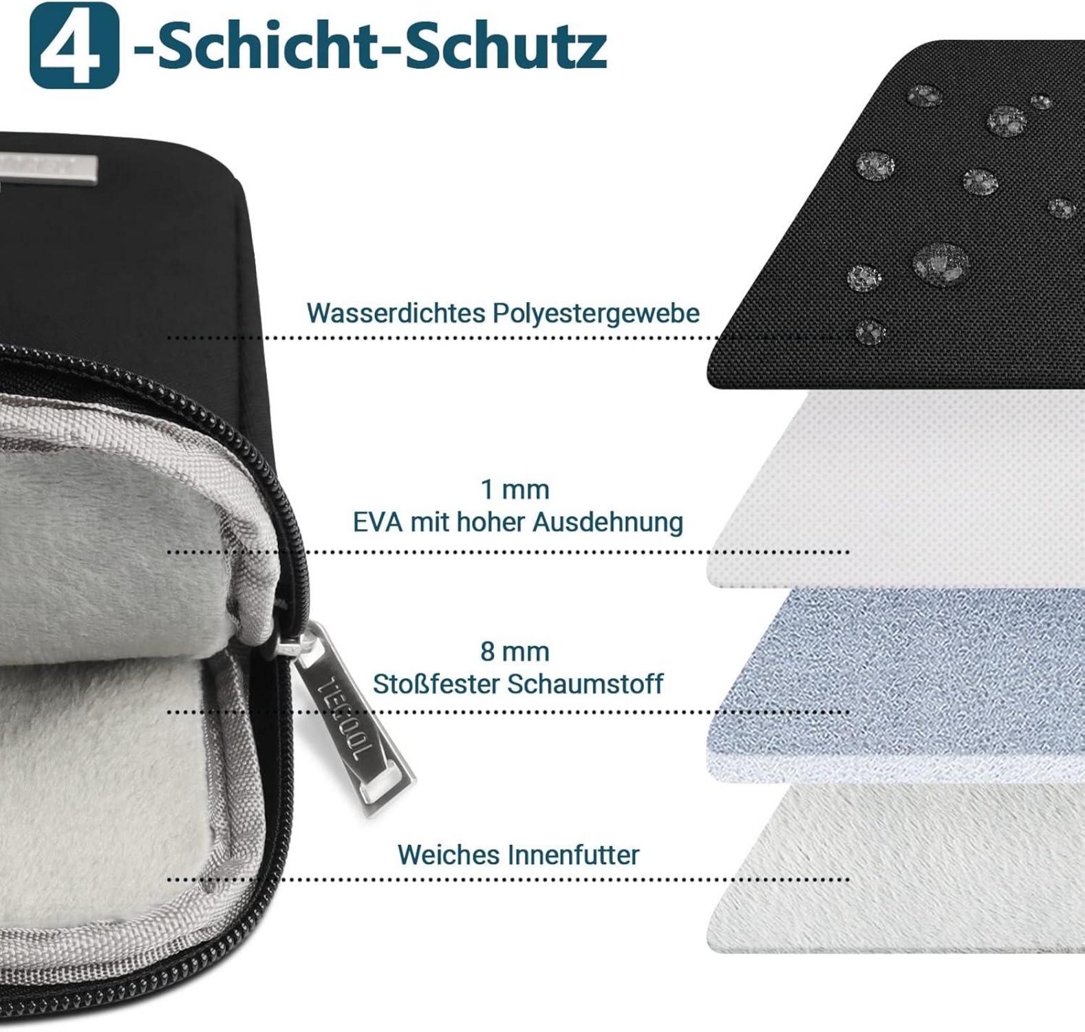 Laptoptasche 16 Zoll MacBook Pro Lenovo Dell HP ASUS Schwarz