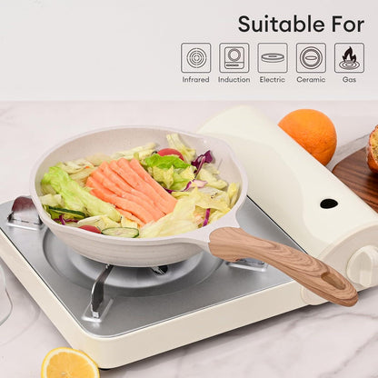 Bratpfanne 28 cm Induktion Antihaft Granitpfanne hitzebeständig für