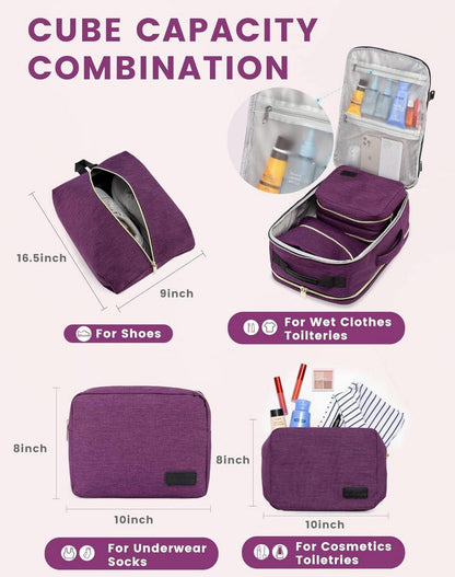 Handgepäck Rucksack 40L Damen Koffer Reiserucksack wasserdicht 17 Zoll Laptop