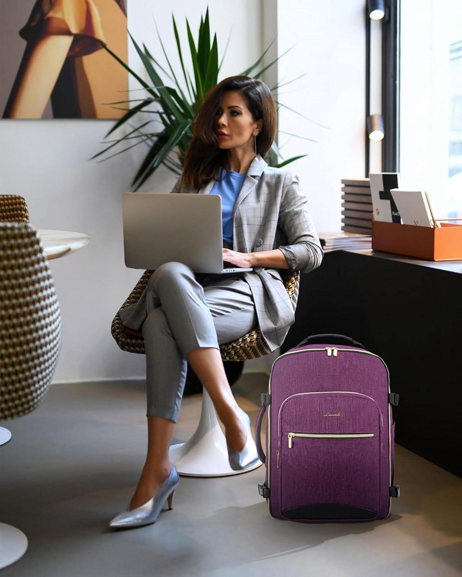 Handgepäck Rucksack 40L Damen Koffer Reiserucksack wasserdicht 17 Zoll Laptop