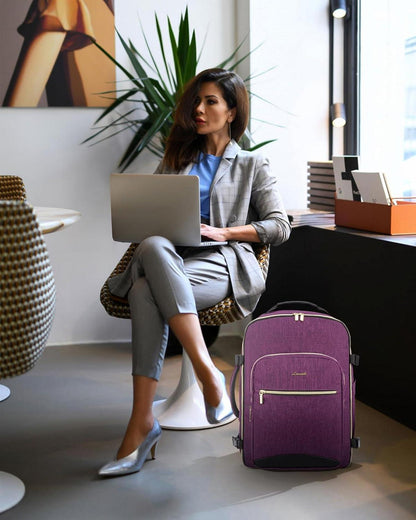 Handgepäck Rucksack 40L Damen Koffer Reiserucksack wasserdicht 17 Zoll Laptop