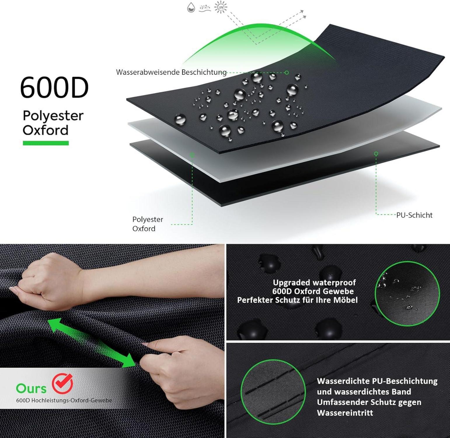Grillabdeckung 600D Oxford-Stoff Schwarz Wetterfest für Brinkmann