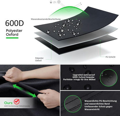 Grillabdeckung 600D Oxford-Stoff Schwarz Wetterfest für Brinkmann