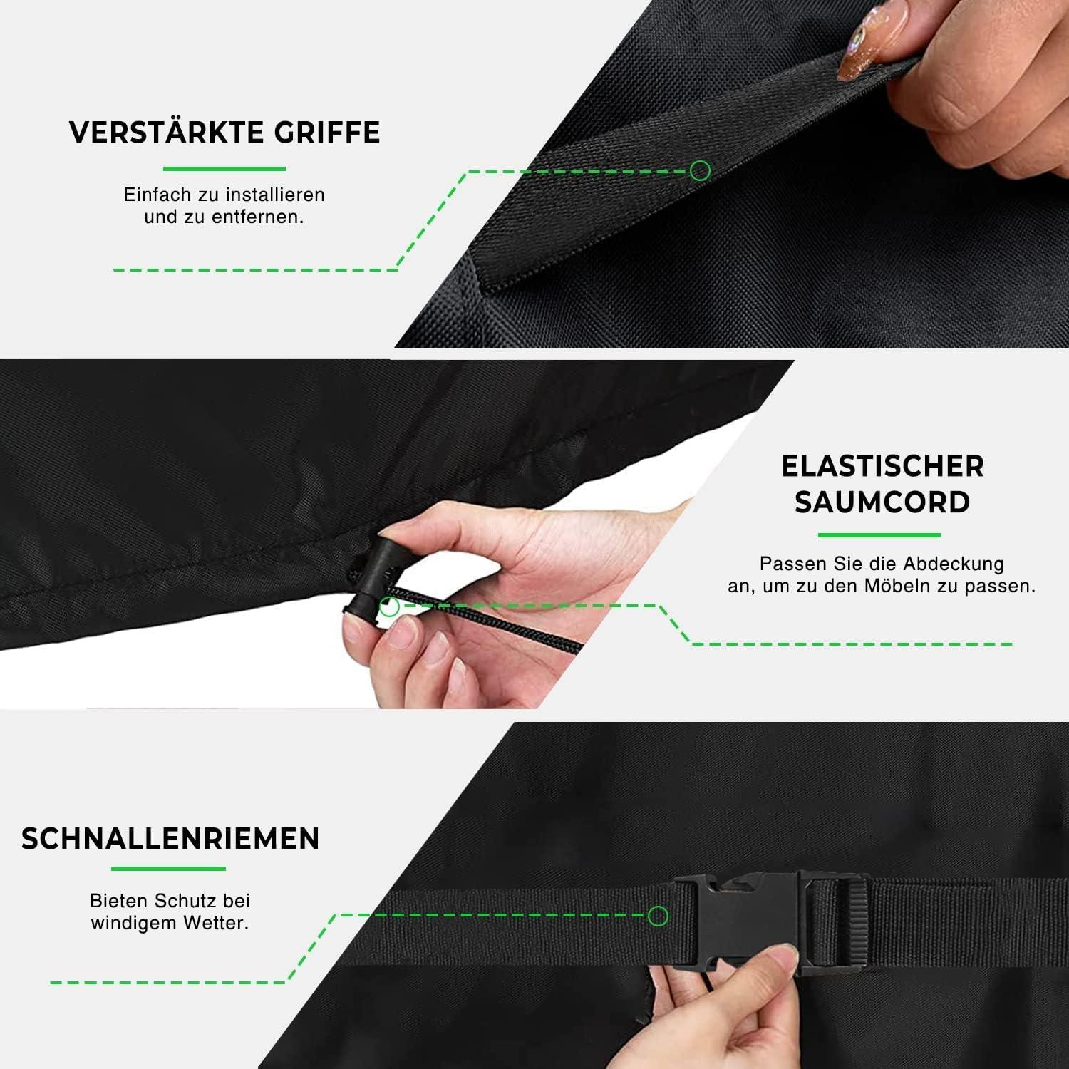 PATWING Grillabdeckung 600D Oxford-Stoff Schwarz 70x70x70 cm Schutzhülle Grill waterproof UV-beständig