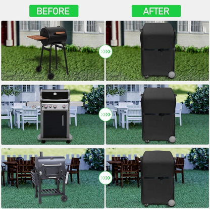 Grillabdeckung 600D Oxford-Stoff Abdeckung Schwarz Wetterfest für Gasgrill